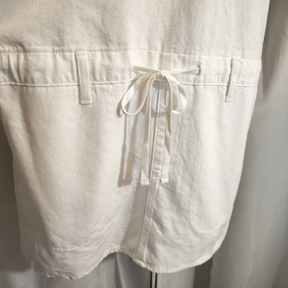 Ralph Lauren Denim Dress, White,Pckts Collar,Drop Waist,Shrt Sleeve,Loose Fit,14 - Picture 10 of 12